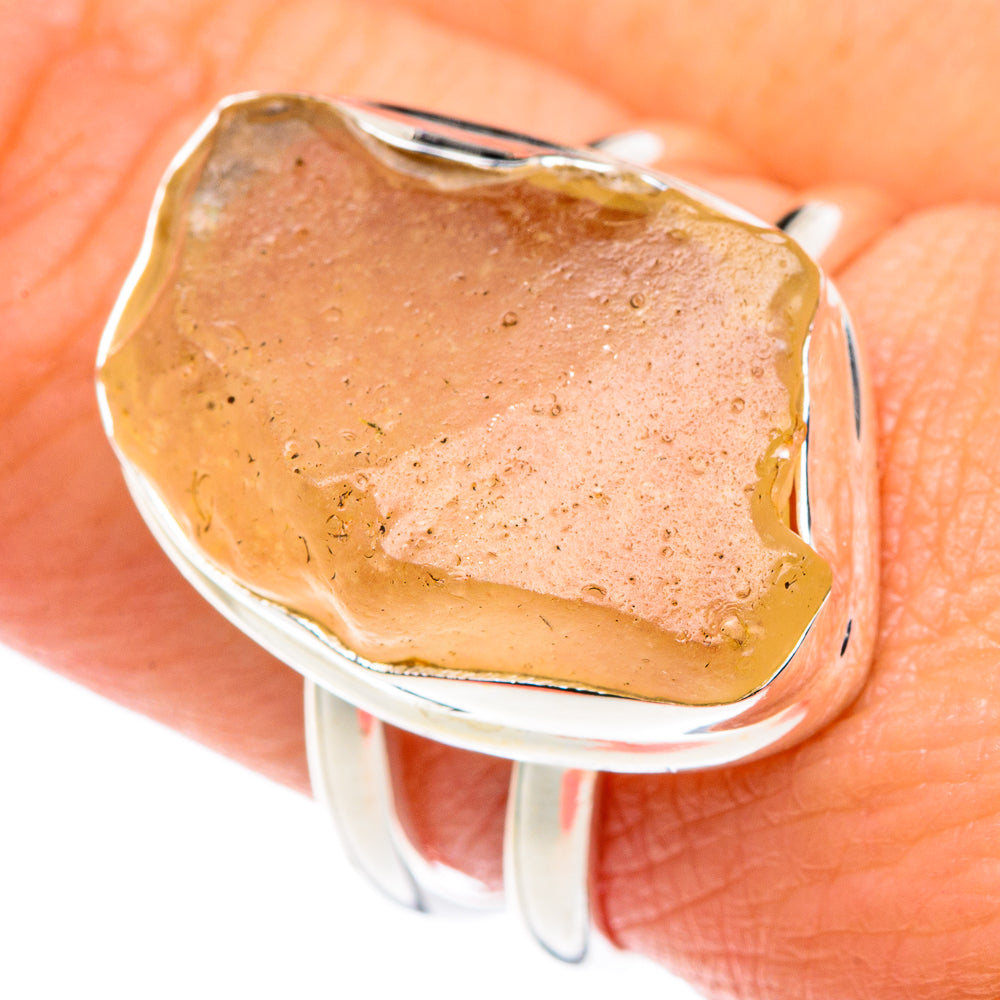 Libyan Desert Glass Rings handcrafted by Ana Silver Co - RING90483