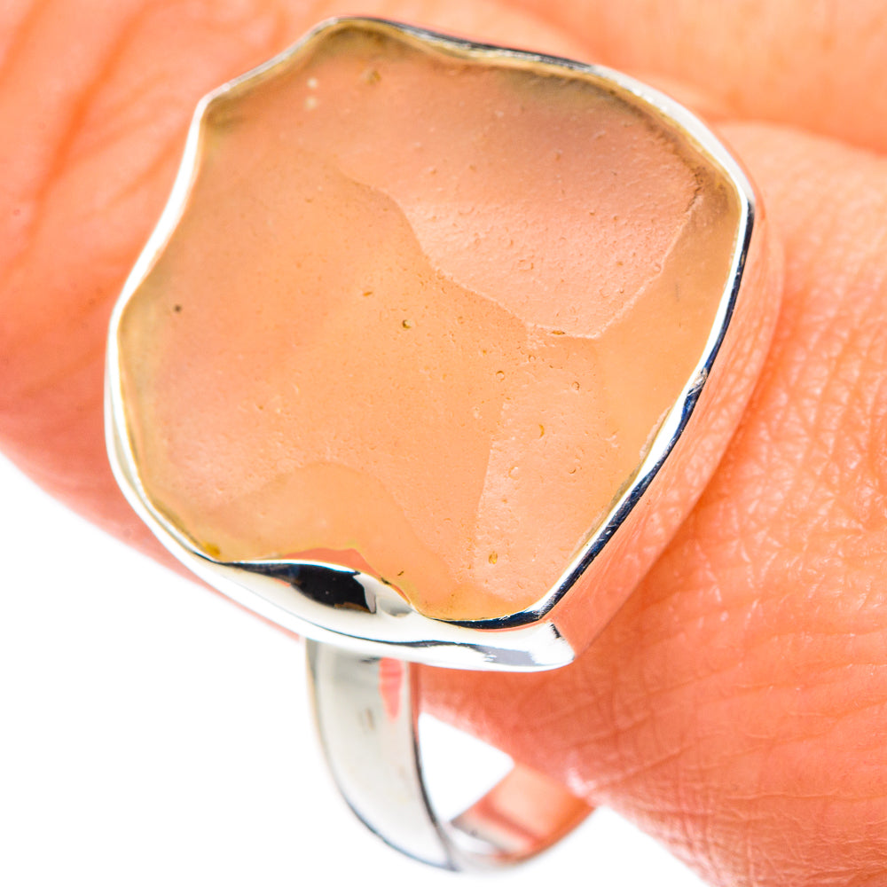 Libyan Desert Glass Rings handcrafted by Ana Silver Co - RING90484