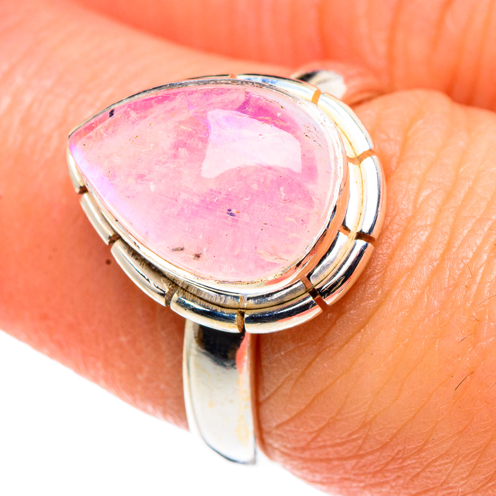 Pink Moonstone Rings handcrafted by Ana Silver Co - RING90485
