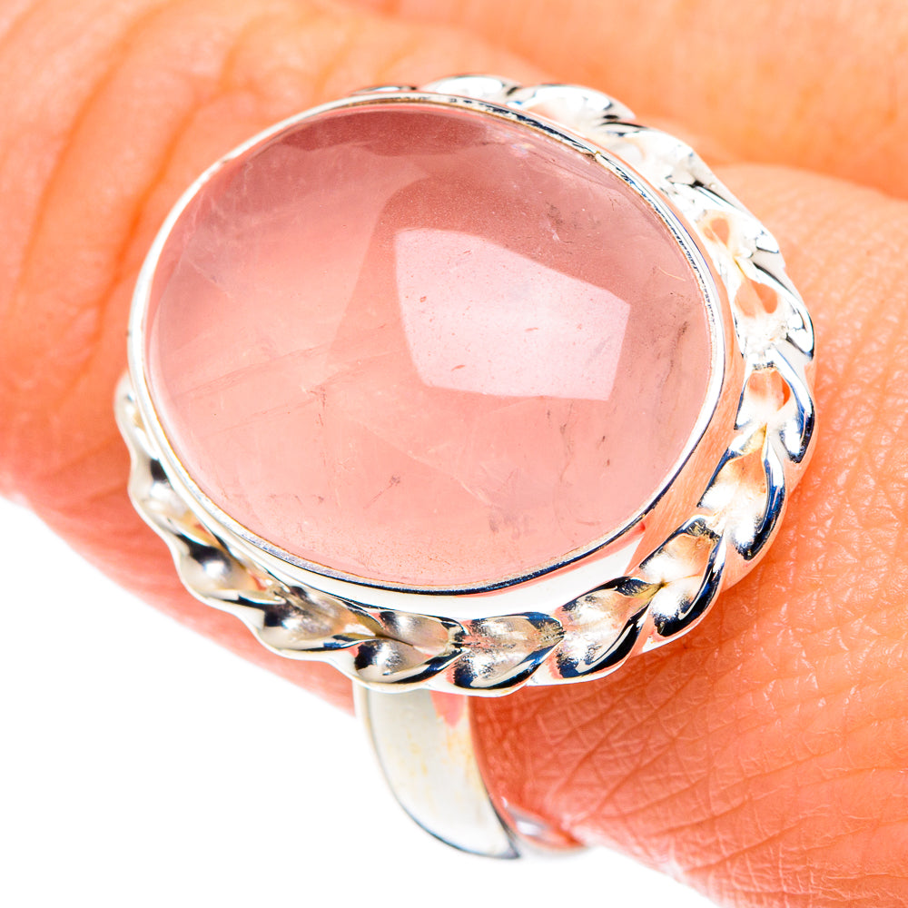 Rose Quartz Rings handcrafted by Ana Silver Co - RING90487