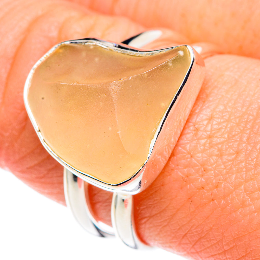 Libyan Desert Glass Rings handcrafted by Ana Silver Co - RING90510