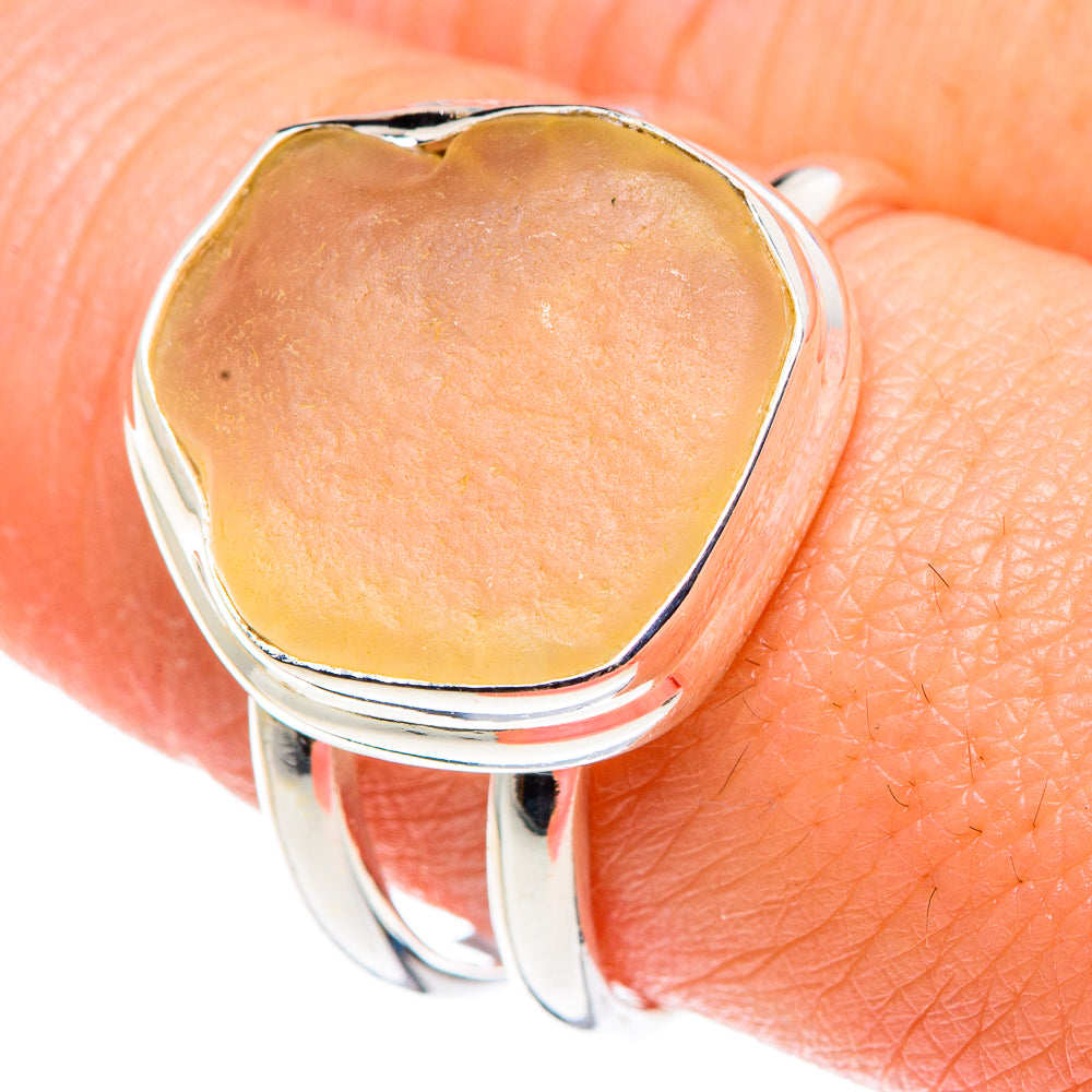 Libyan Desert Glass Rings handcrafted by Ana Silver Co - RING90512