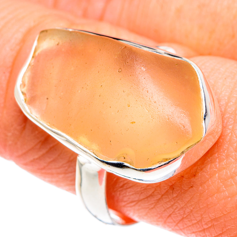 Libyan Desert Glass Rings handcrafted by Ana Silver Co - RING90513