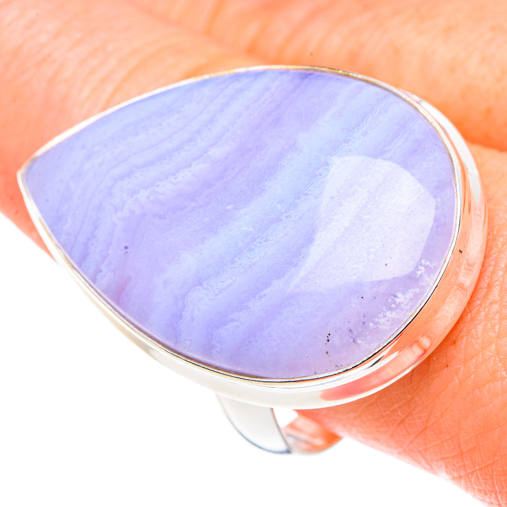 Blue Lace Agate Rings handcrafted by Ana Silver Co - RING90529