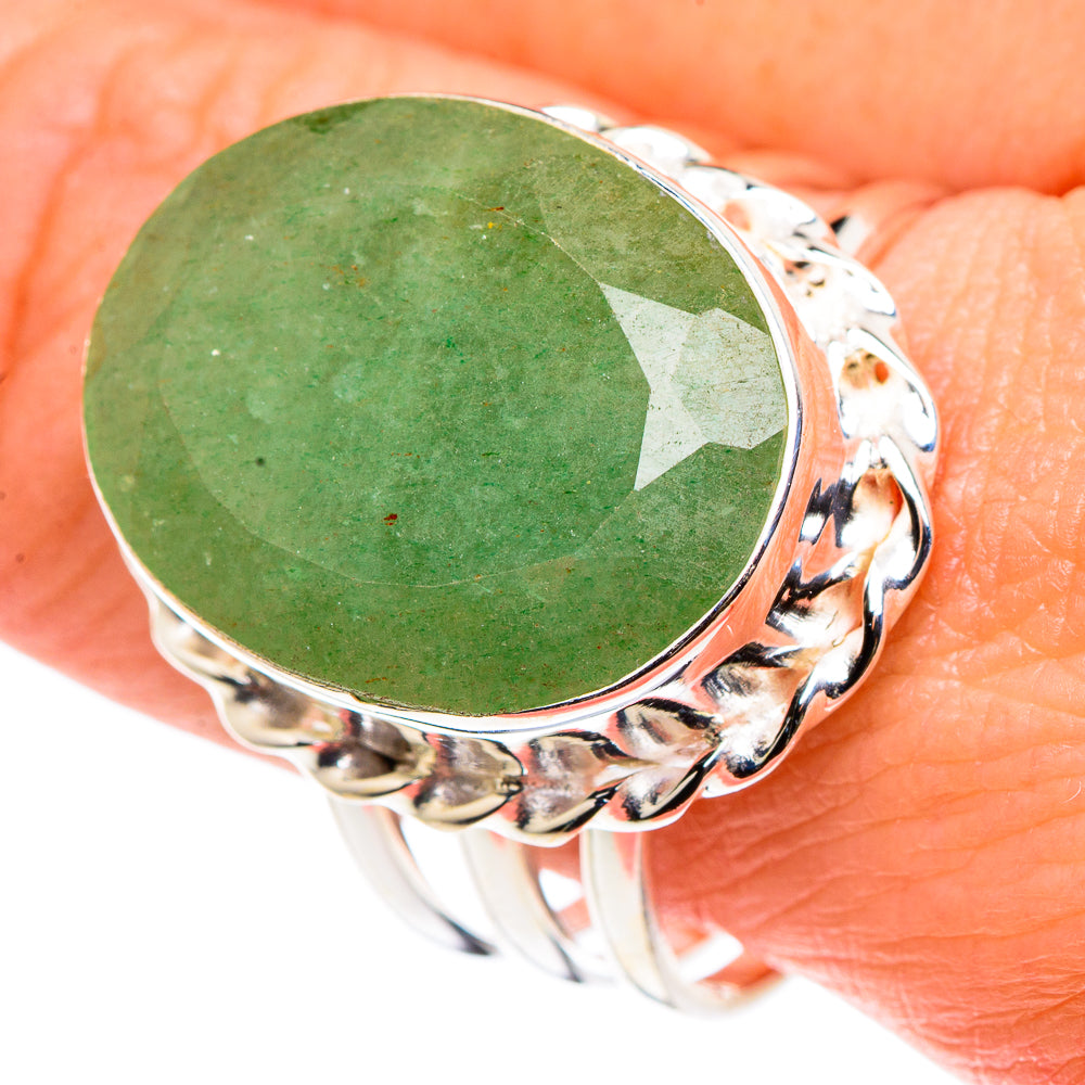 Green Aventurine Rings handcrafted by Ana Silver Co - RING90553
