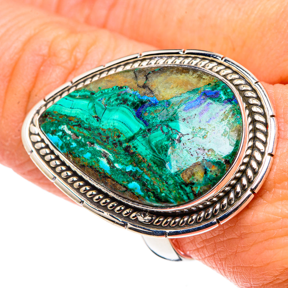 Azurite Malachite Rings handcrafted by Ana Silver Co - RING90554