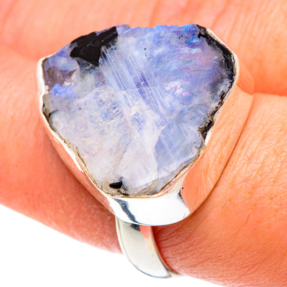 Rainbow Moonstone Rings handcrafted by Ana Silver Co - RING90574