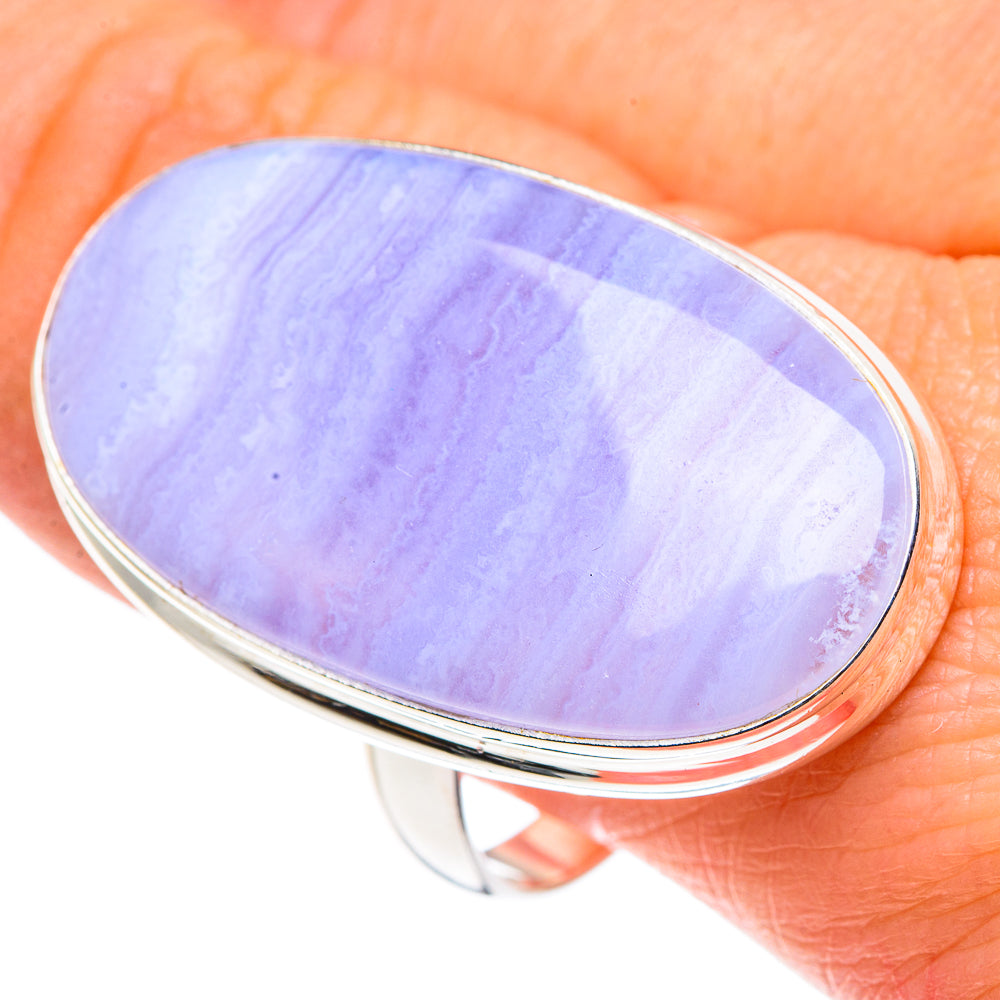 Blue Lace Agate Rings handcrafted by Ana Silver Co - RING90580