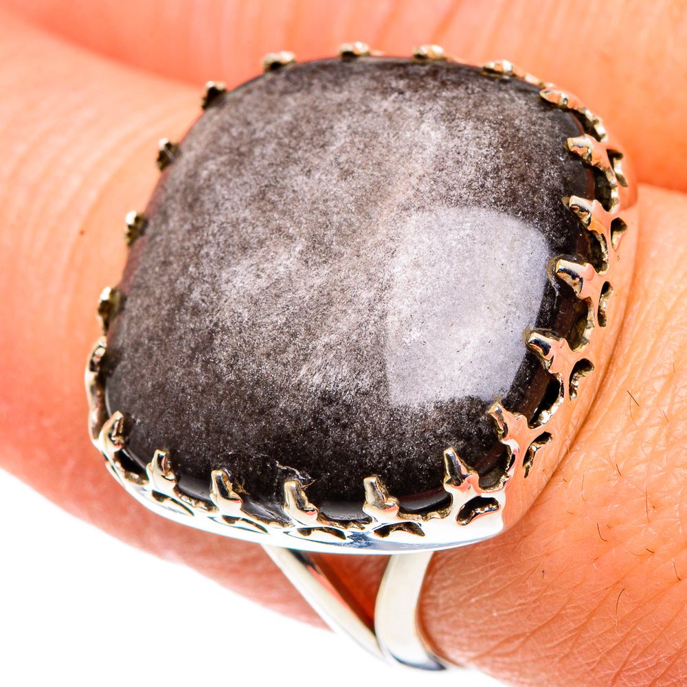 Gold Sheen Obsidian Rings handcrafted by Ana Silver Co - RING90603
