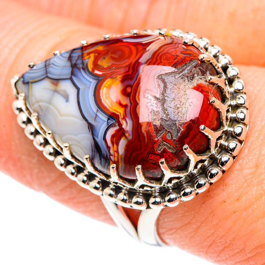 Crazy Lace Agate Rings handcrafted by Ana Silver Co - RING90604
