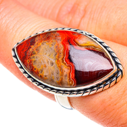Crazy Lace Agate Rings handcrafted by Ana Silver Co - RING90607