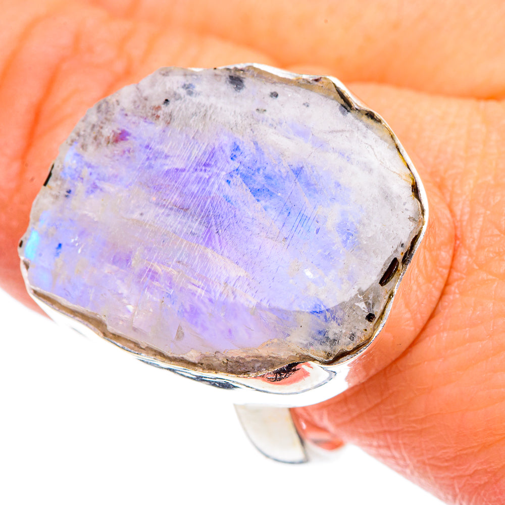 Rainbow Moonstone Rings handcrafted by Ana Silver Co - RING90622