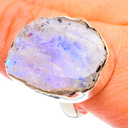 Rainbow Moonstone Rings handcrafted by Ana Silver Co - RING90622