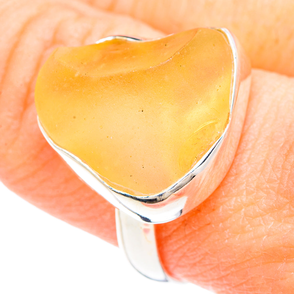Libyan Desert Glass Rings handcrafted by Ana Silver Co - RING90636