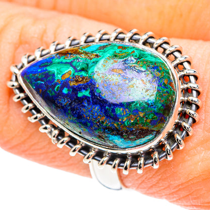 Azurite Malachite Rings handcrafted by Ana Silver Co - RING90654