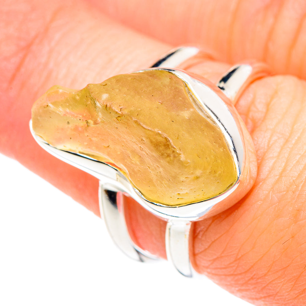 Libyan Desert Glass Rings handcrafted by Ana Silver Co - RING90673