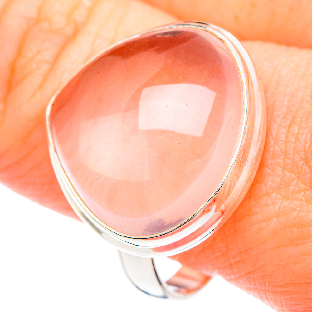Rose Quartz Rings handcrafted by Ana Silver Co - RING90675