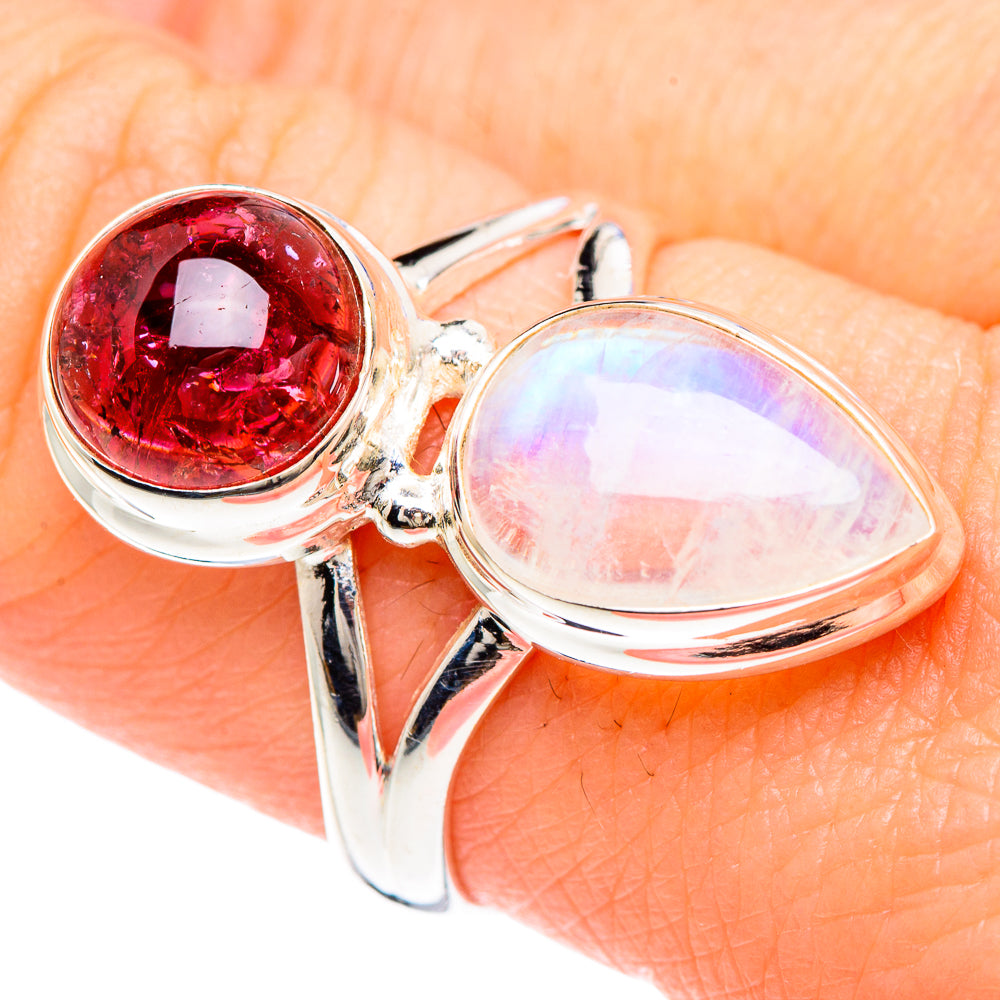 Rainbow Moonstone Rings handcrafted by Ana Silver Co - RING90678