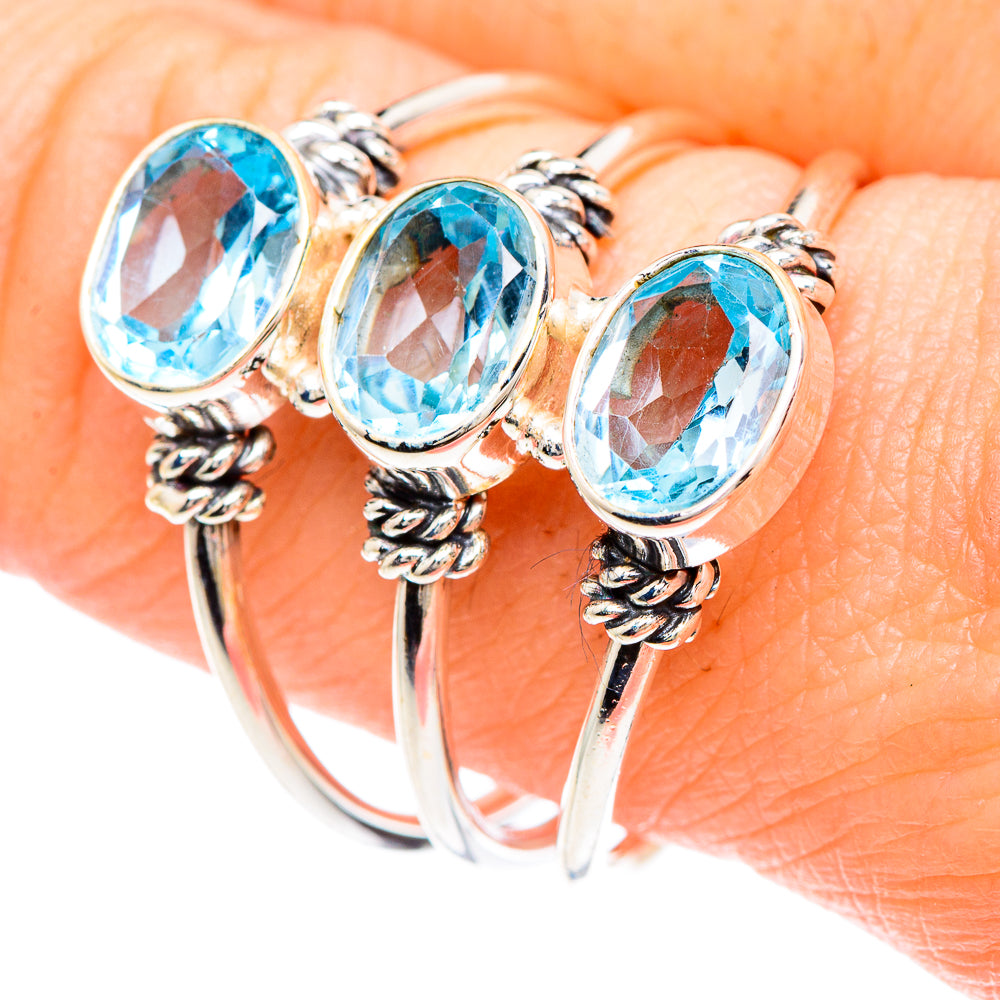 Blue Topaz Rings handcrafted by Ana Silver Co - RING90693