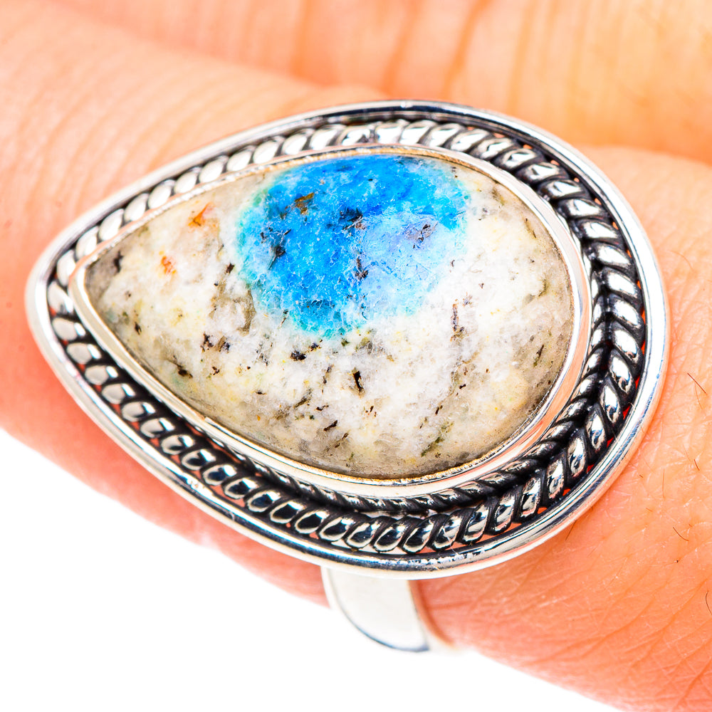K2 Blue Azurite Rings handcrafted by Ana Silver Co - RING90695