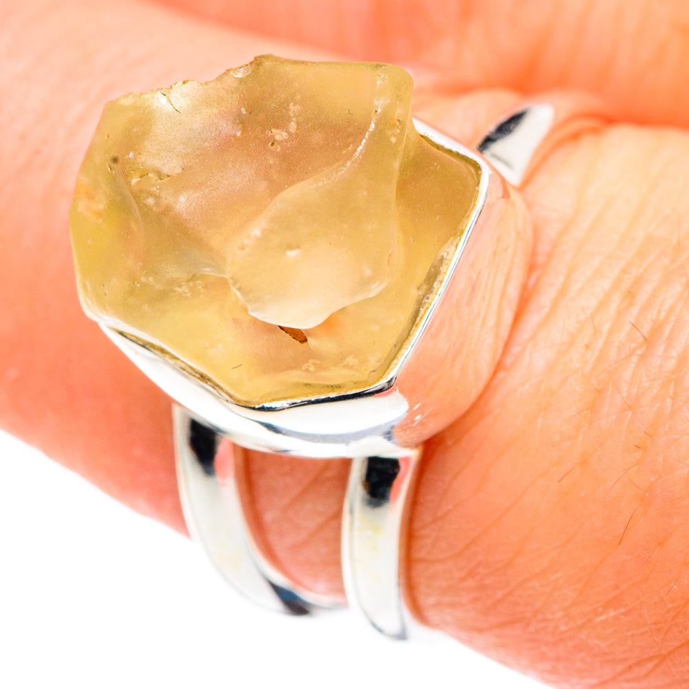 Libyan Desert Glass Rings handcrafted by Ana Silver Co - RING90705