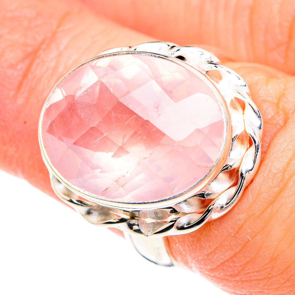 Rose Quartz Rings handcrafted by Ana Silver Co - RING90707