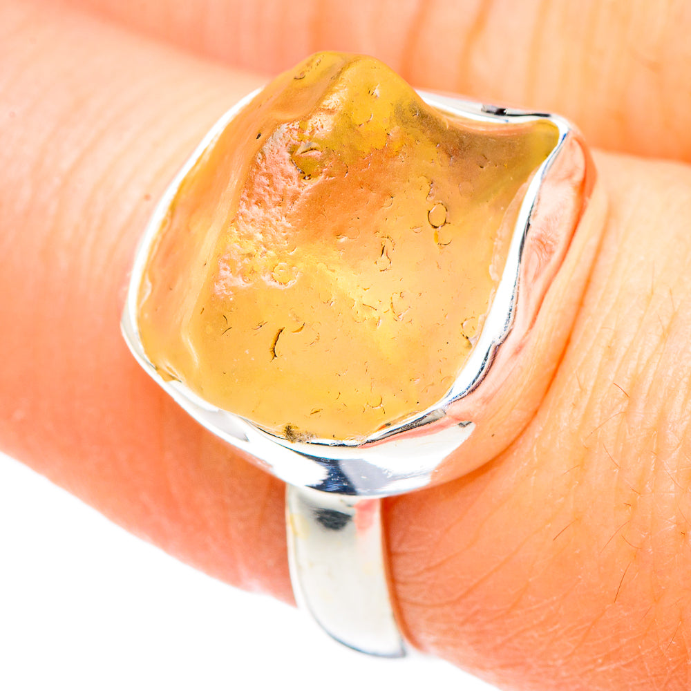 Libyan Desert Glass Rings handcrafted by Ana Silver Co - RING90732