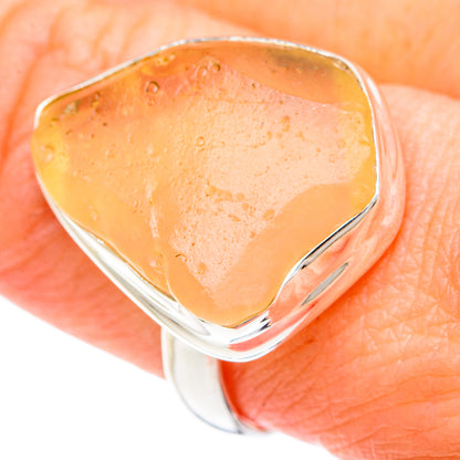 Libyan Desert Glass Rings handcrafted by Ana Silver Co - RING90733