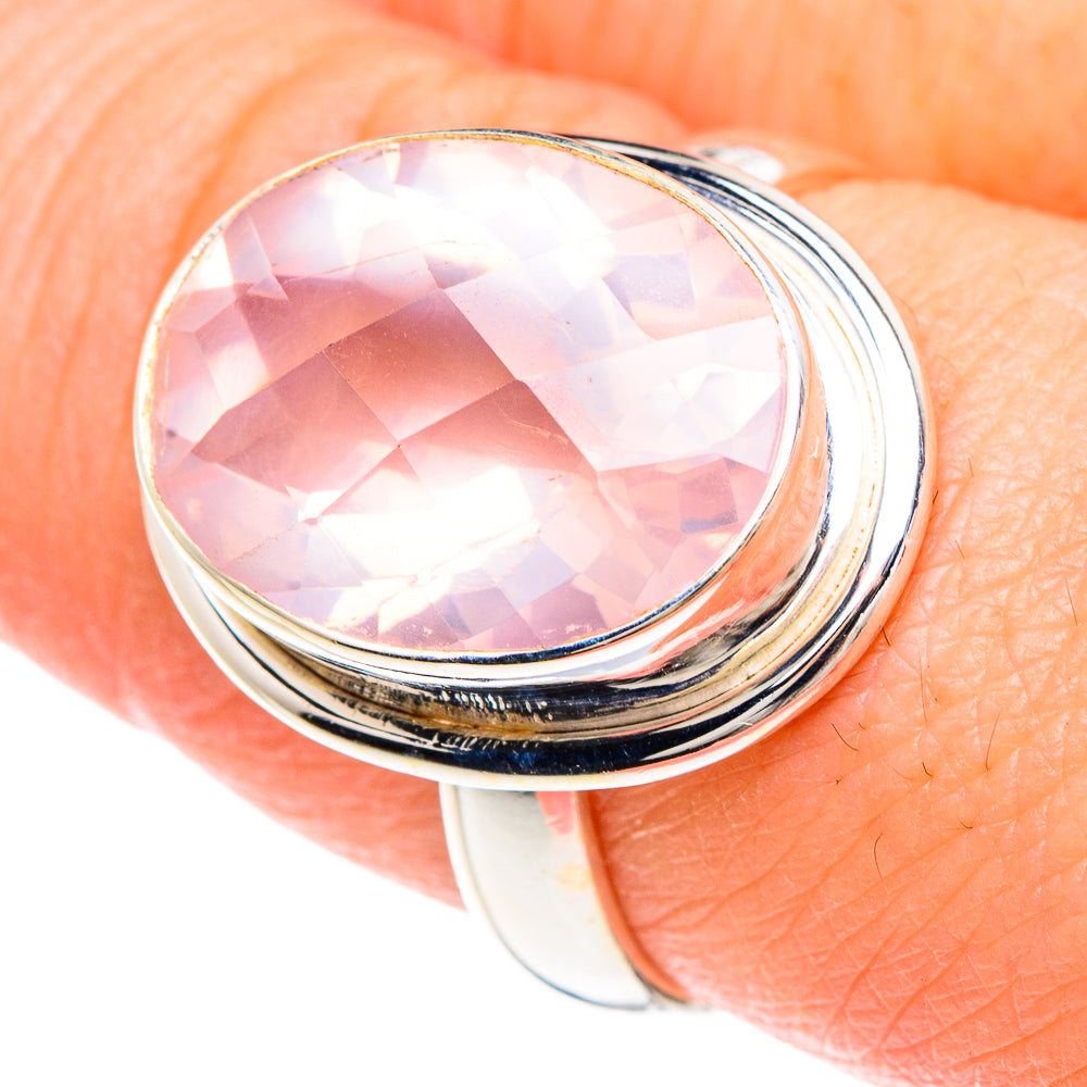 Rose Quartz Rings handcrafted by Ana Silver Co - RING90734