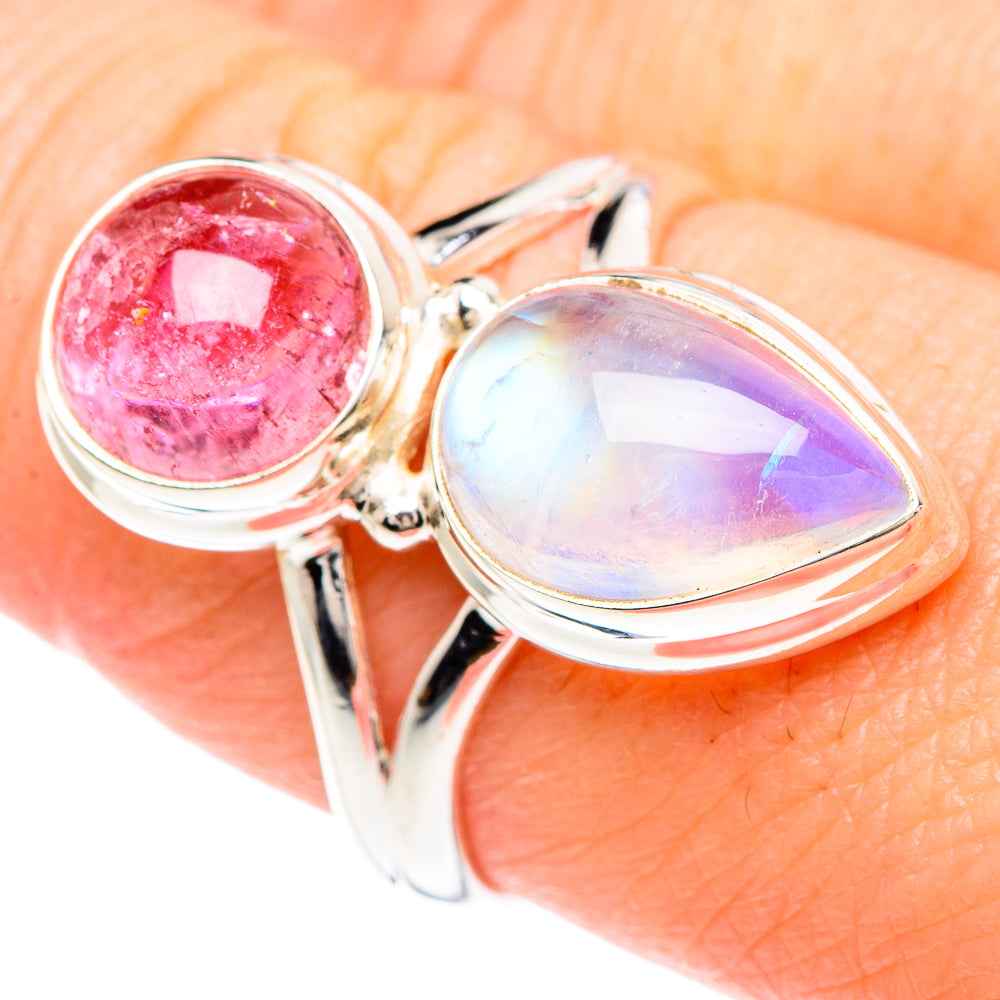 Rainbow Moonstone Rings handcrafted by Ana Silver Co - RING90737