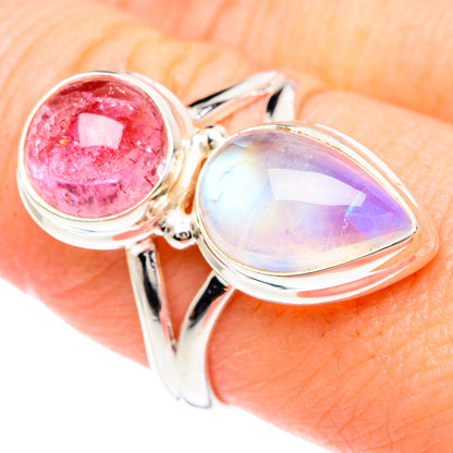 Rainbow Moonstone Rings handcrafted by Ana Silver Co - RING90737