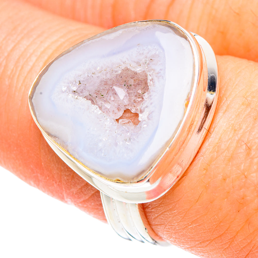White Geode Slice Rings handcrafted by Ana Silver Co - RING90746