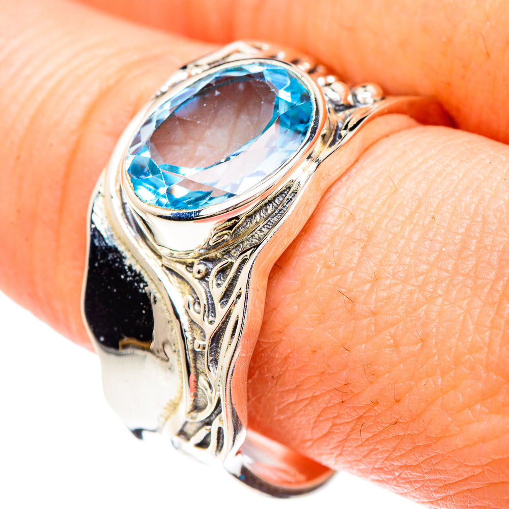 Blue Topaz Rings handcrafted by Ana Silver Co - RING90750