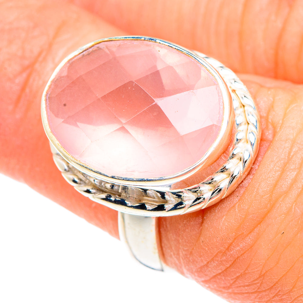 Rose Quartz Rings handcrafted by Ana Silver Co - RING90763