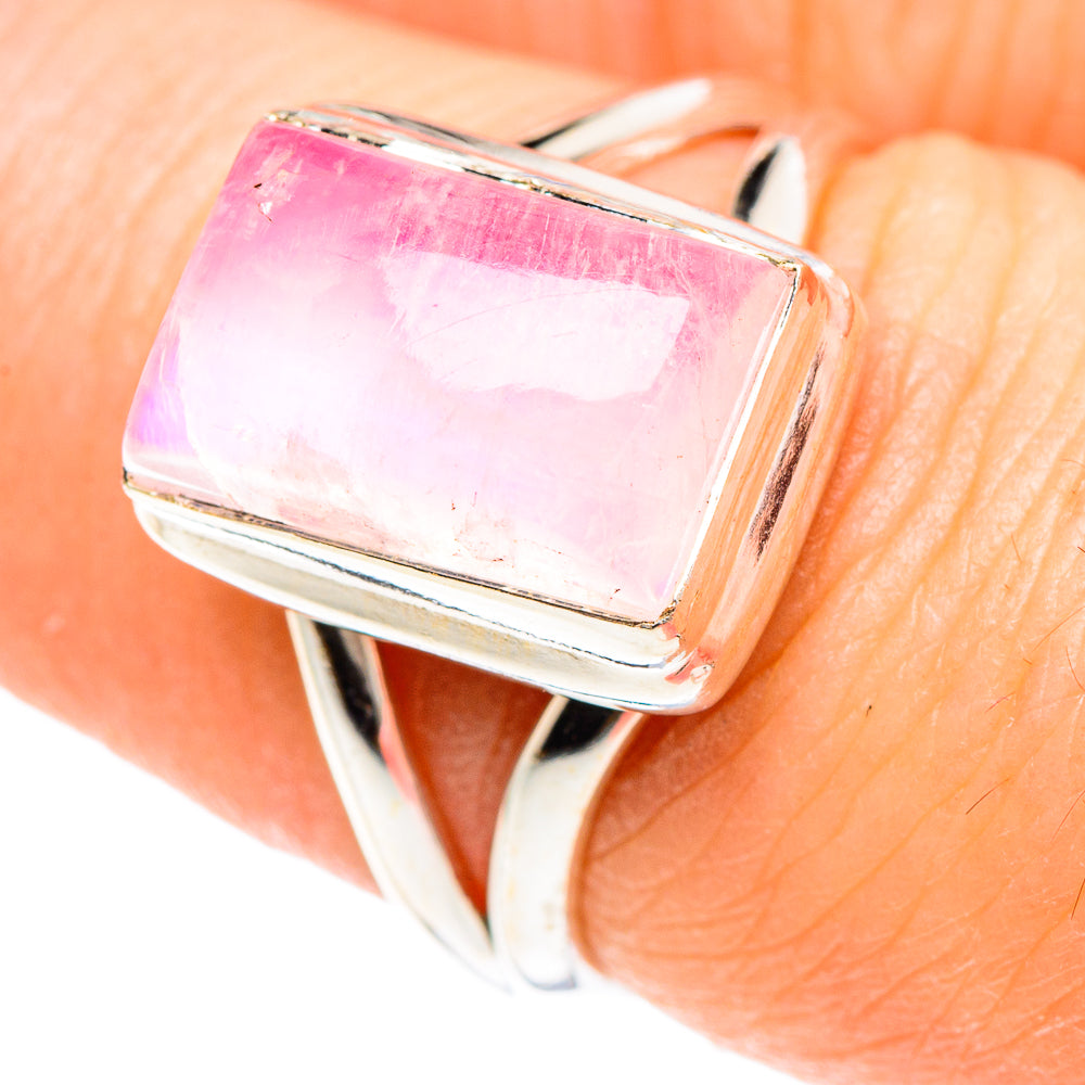 Pink Moonstone Rings handcrafted by Ana Silver Co - RING90765