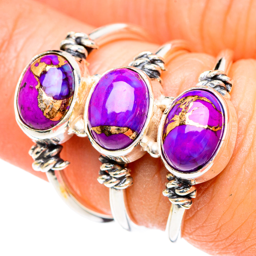 Purple Copper Composite Turquoise Rings handcrafted by Ana Silver Co - RING90769