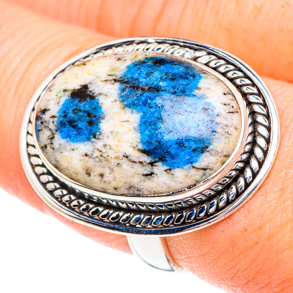 K2 Blue Azurite Rings handcrafted by Ana Silver Co - RING90779