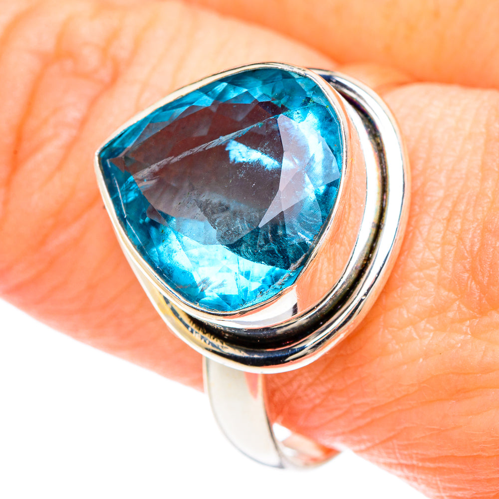Blue Fluorite Rings handcrafted by Ana Silver Co - RING90781