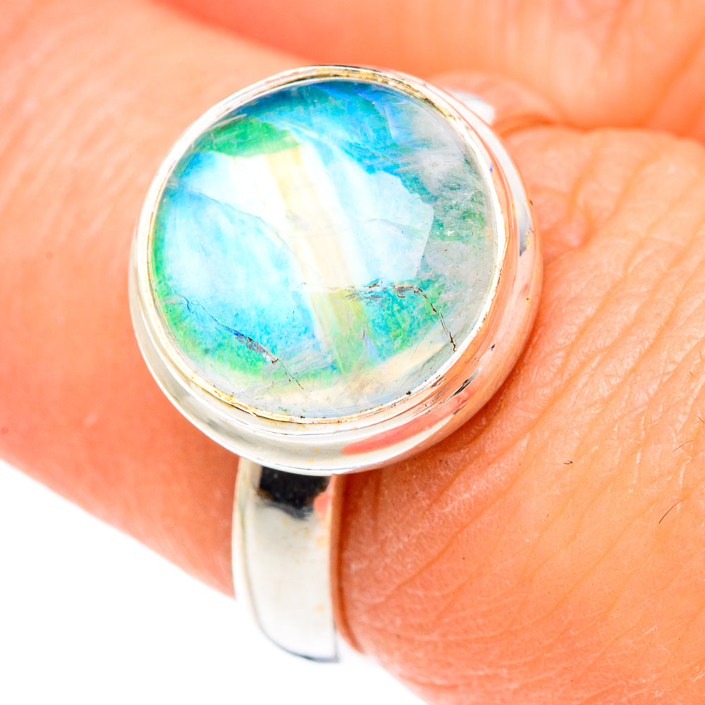 Rainbow Moonstone Rings handcrafted by Ana Silver Co - RING90784