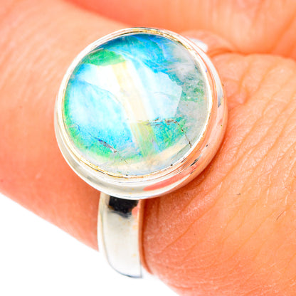 Rainbow Moonstone Rings handcrafted by Ana Silver Co - RING90784