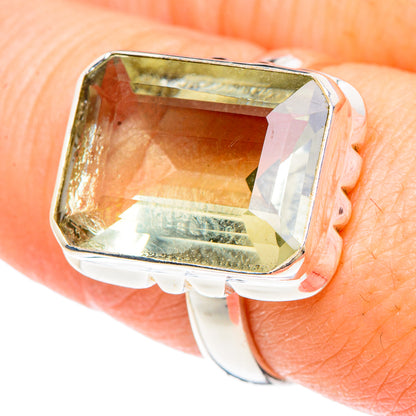 Green Amethyst Rings handcrafted by Ana Silver Co - RING90786