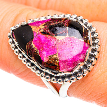 Purple Copper Composite Turquoise Rings handcrafted by Ana Silver Co - RING90790