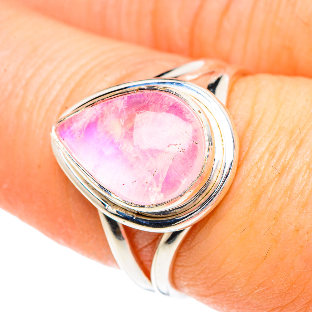 Pink Moonstone Rings handcrafted by Ana Silver Co - RING90791
