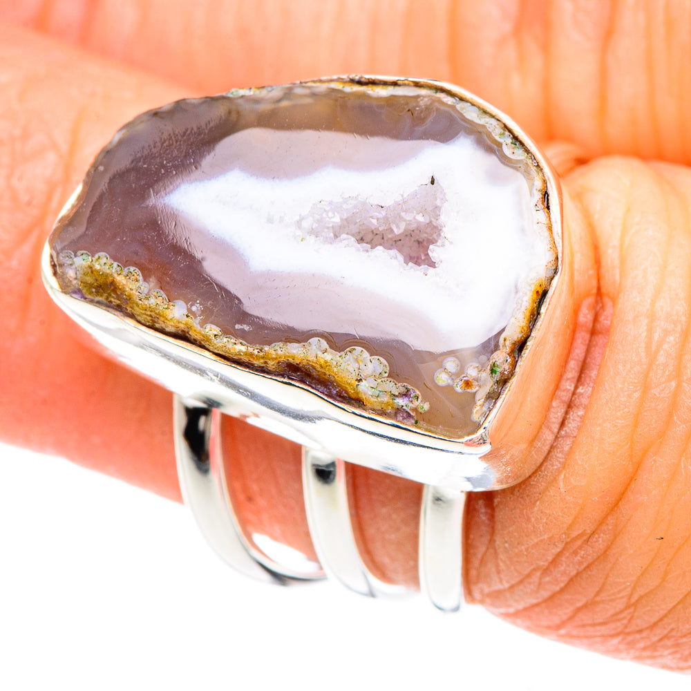 White Geode Slice Rings handcrafted by Ana Silver Co - RING90801