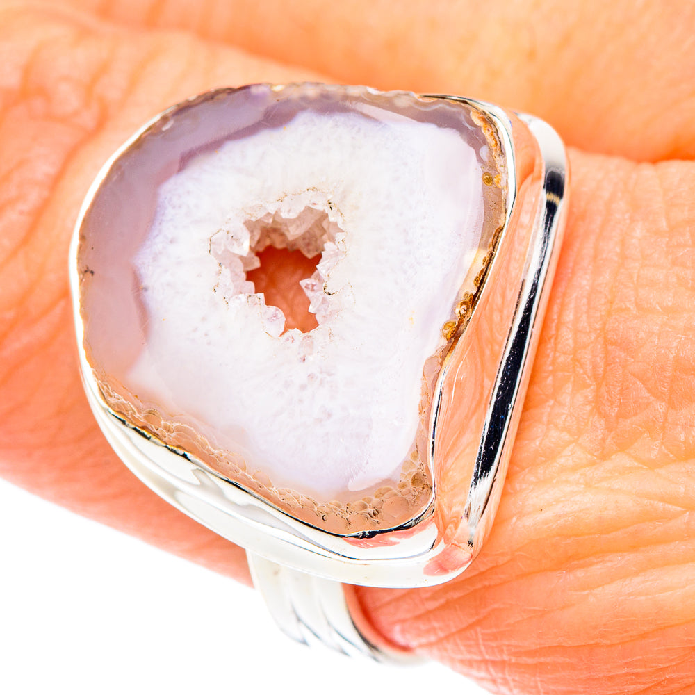 White Geode Slice Rings handcrafted by Ana Silver Co - RING90802