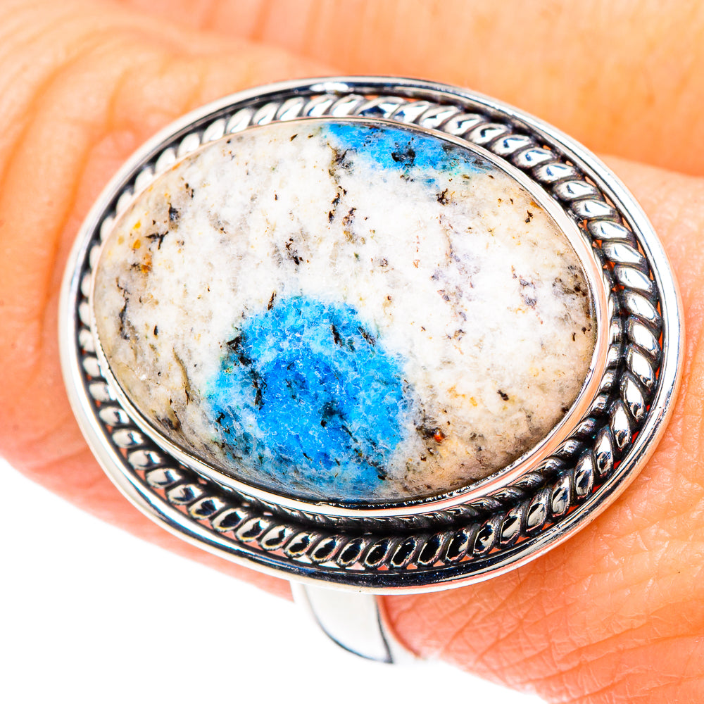 K2 Blue Azurite Rings handcrafted by Ana Silver Co - RING90806
