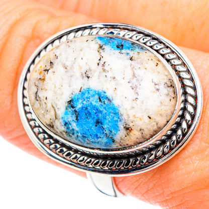 K2 Blue Azurite Rings handcrafted by Ana Silver Co - RING90806