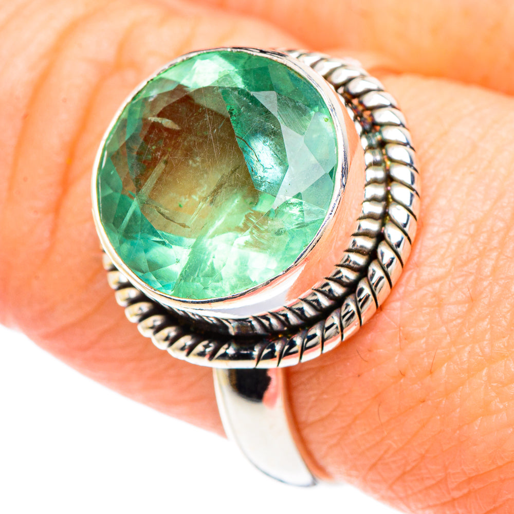 Green Fluorite Rings handcrafted by Ana Silver Co - RING90814