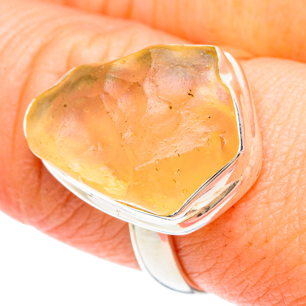Libyan Desert Glass Rings handcrafted by Ana Silver Co - RING90817