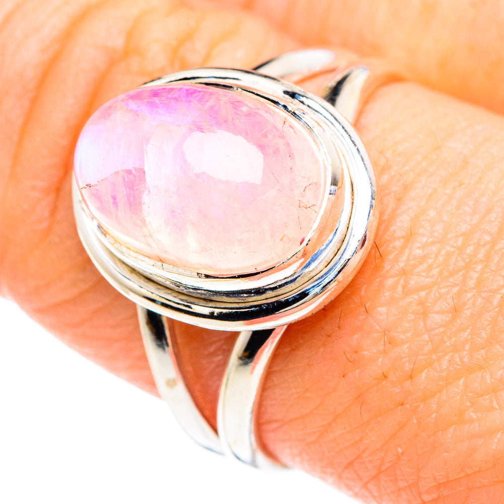 Pink Moonstone Rings handcrafted by Ana Silver Co - RING90820